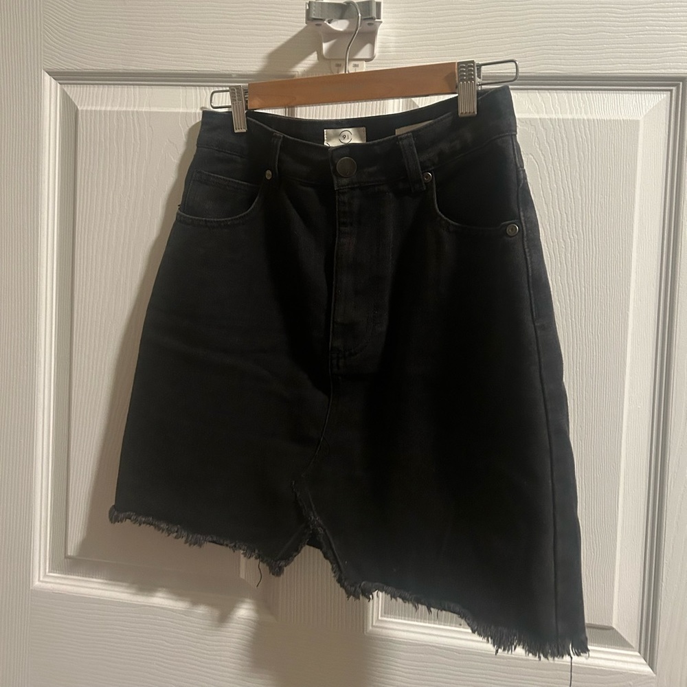 Cotton On, High waisted Black jean skirt, Size 6 runs a little small